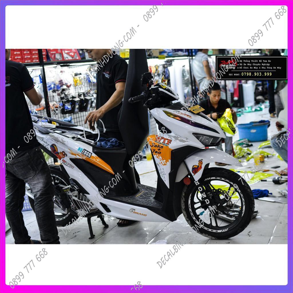 Tem Trùm - Rời Vario 125/150 Bé Ốc Sên Racing Cam Trắng