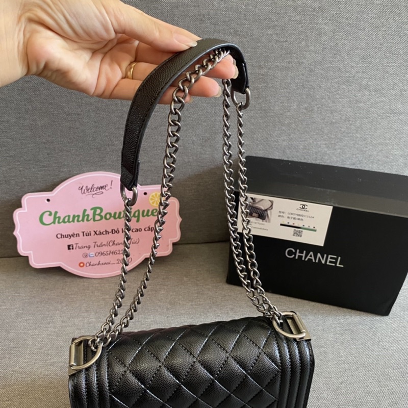 Túi Xách Nữ CN boy dây da míc xích đồng da mềm Túi Đeo Chéo Fom Túi Đứng SIZE 20cm full box(ảnh thật)