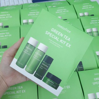 Kit Phục Hồi Da Mụn, Cấp Ẩm Cho Da Innisfree Green Tea Special Kit EX - Set 4 sp