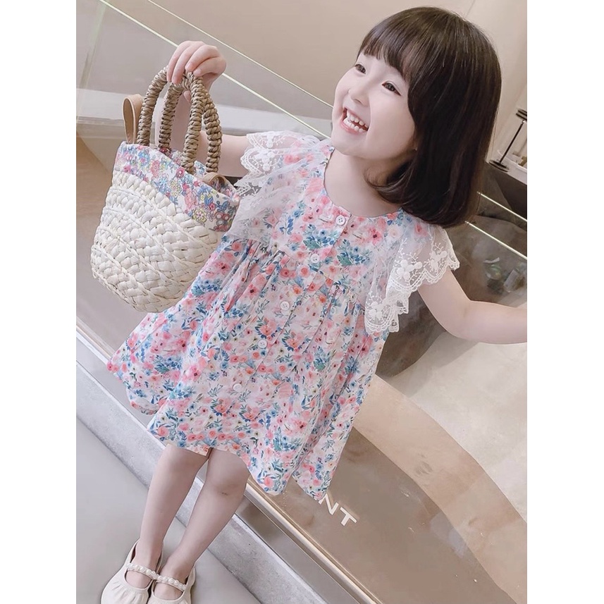 Váy bé gái, váy thô hoa nhí, cho bé từ 12-25kg