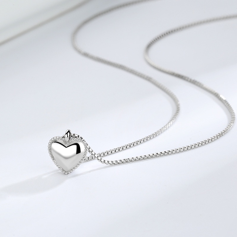 Vòng cổ kim loại mặt hình trái tim phong cách Hàn Quốc thanh lịch thời trang cho nữ