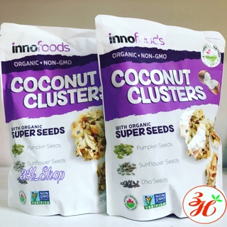 Dừa sấy phủ hạt hữu cơ Innofood date T3/2021 nhập khẩu Taiwan