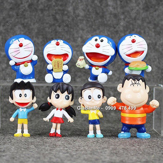 Bộ 8 Nhân Vật Nhựa Doremon Nobita Kiểu Dáng Chibi - 7974