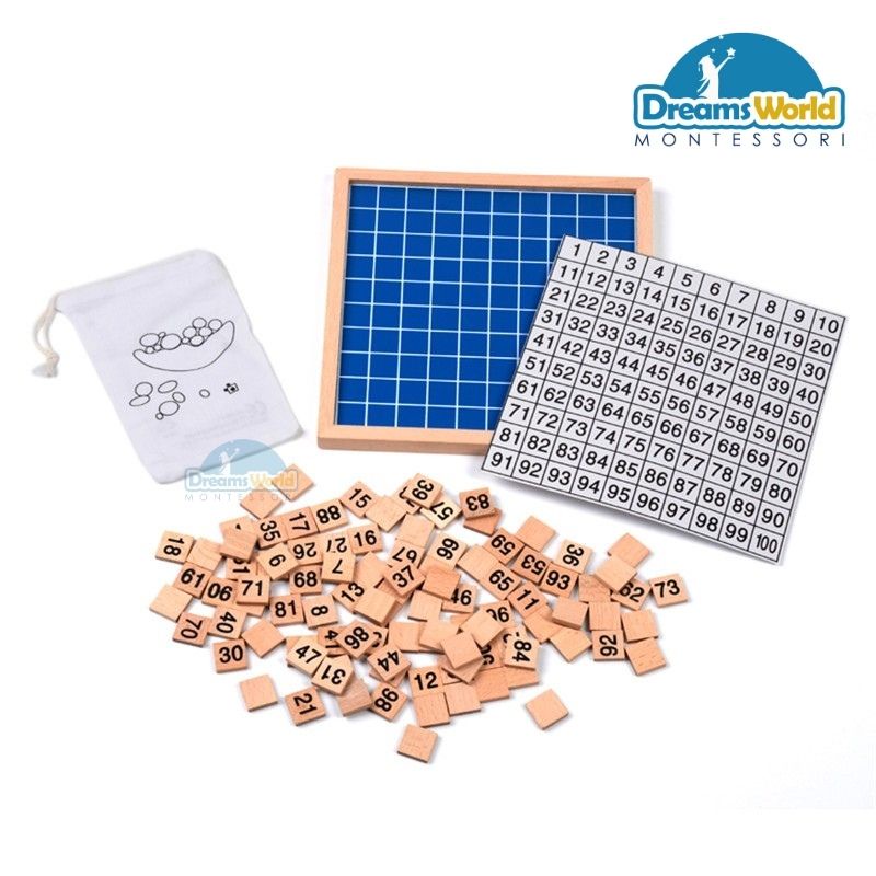 Bộ Giáo Cụ Montessori Bảng Pytago - Bảng 100