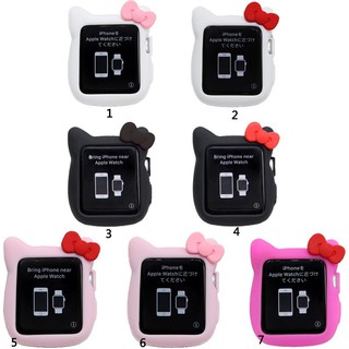 Khung silicon hình Hello Kitty bảo vệ lý tưởng cho đồng hồ thông minh Apple Watch Series 3 / 2 / 1 38 / 42mm
