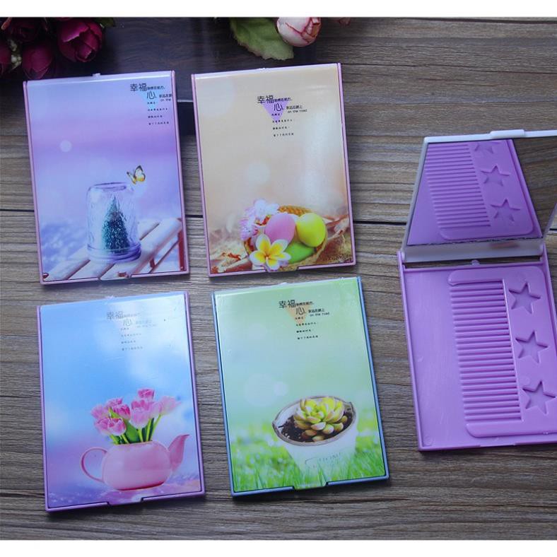 Bộ gương lược trang điểm mini bỏ túi hoặc đi chơi xa