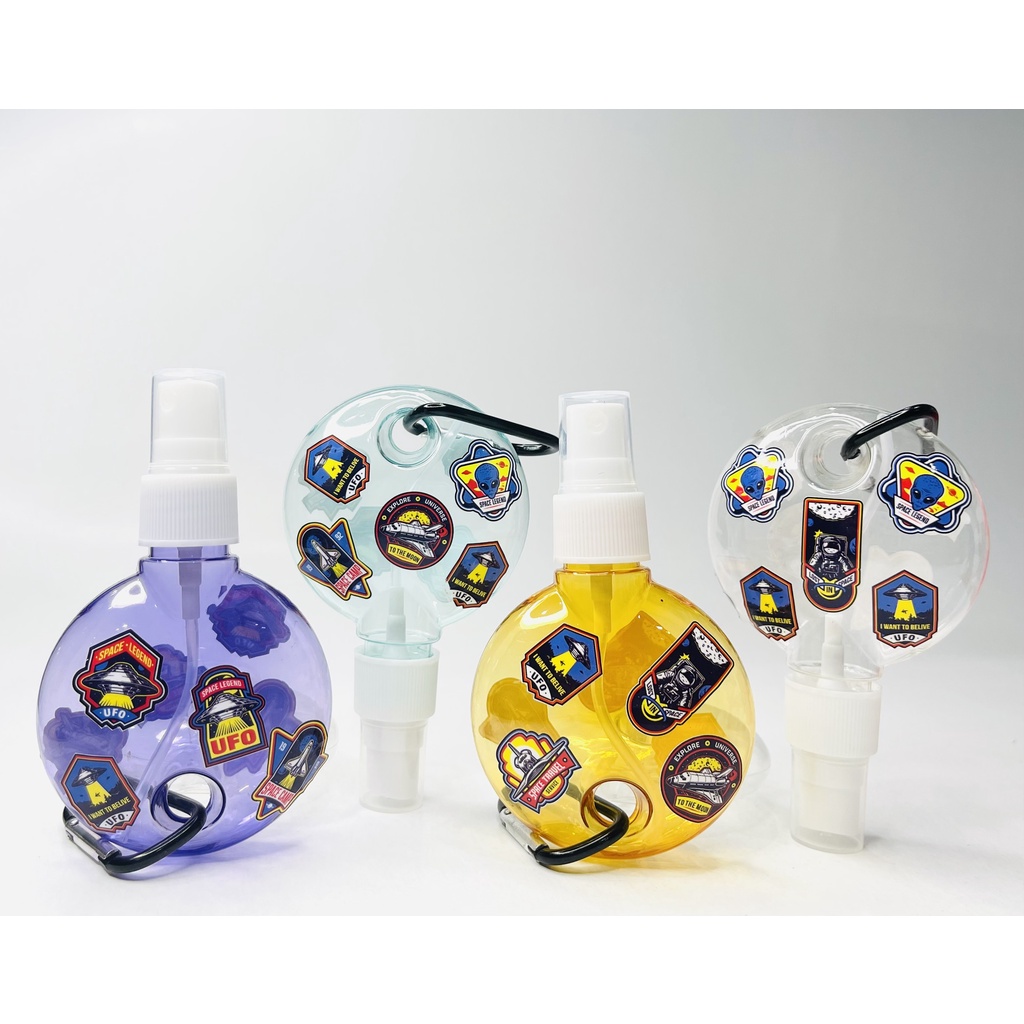 Bình xịt hình tròn 50ml tặng kèm sticker Nasa và móc treo tiện dụng