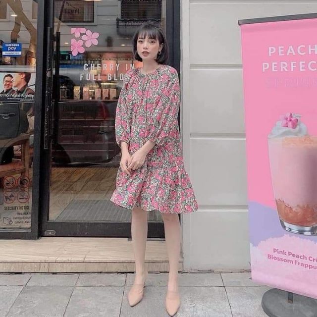 Order váy hoa nhí vintage zara xuất