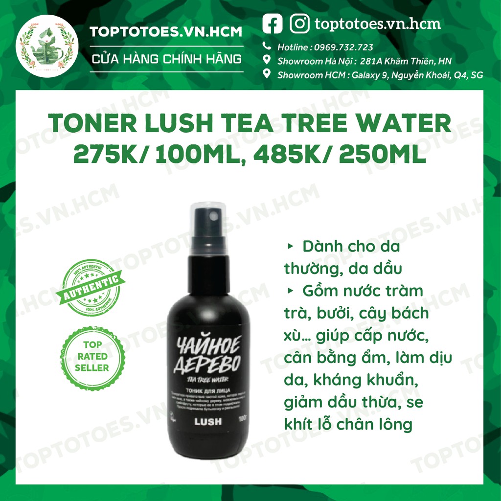 Toner Lush Tea Tree Water cấp nước, kiềm dầu, ngừa và giảm mụn
