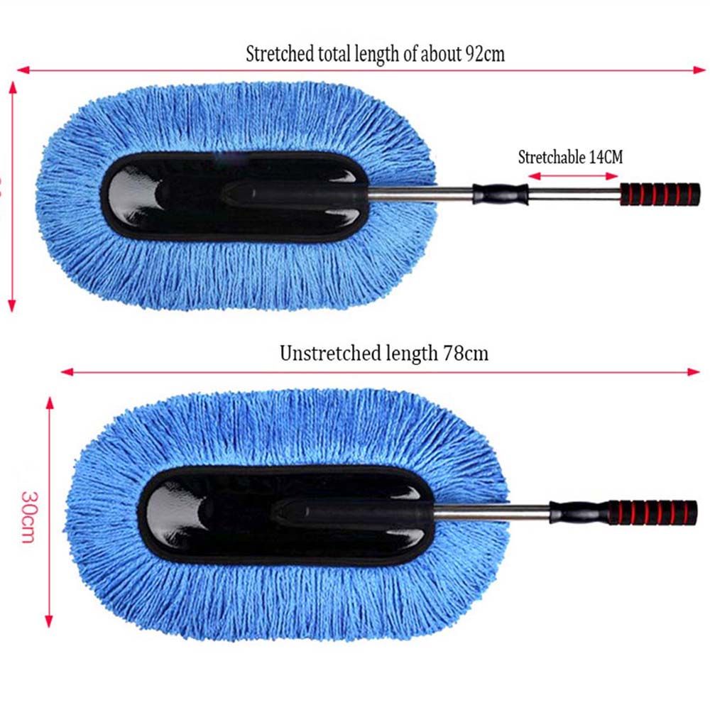 Bàn chải quét bụi lau chùi đánh sáp xe hơi đa năng cán kéo dài thu gọn được chất liệu sợi nano mềm nhiều màu tùy chọn