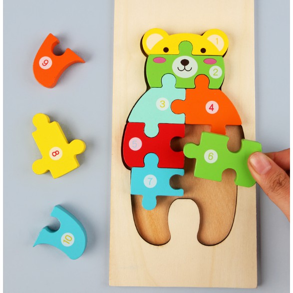Đồ chơi tranh nối 10 số chọn mẫu cho bé MS2 tranh nổi 3d gỗ nối tiếp
