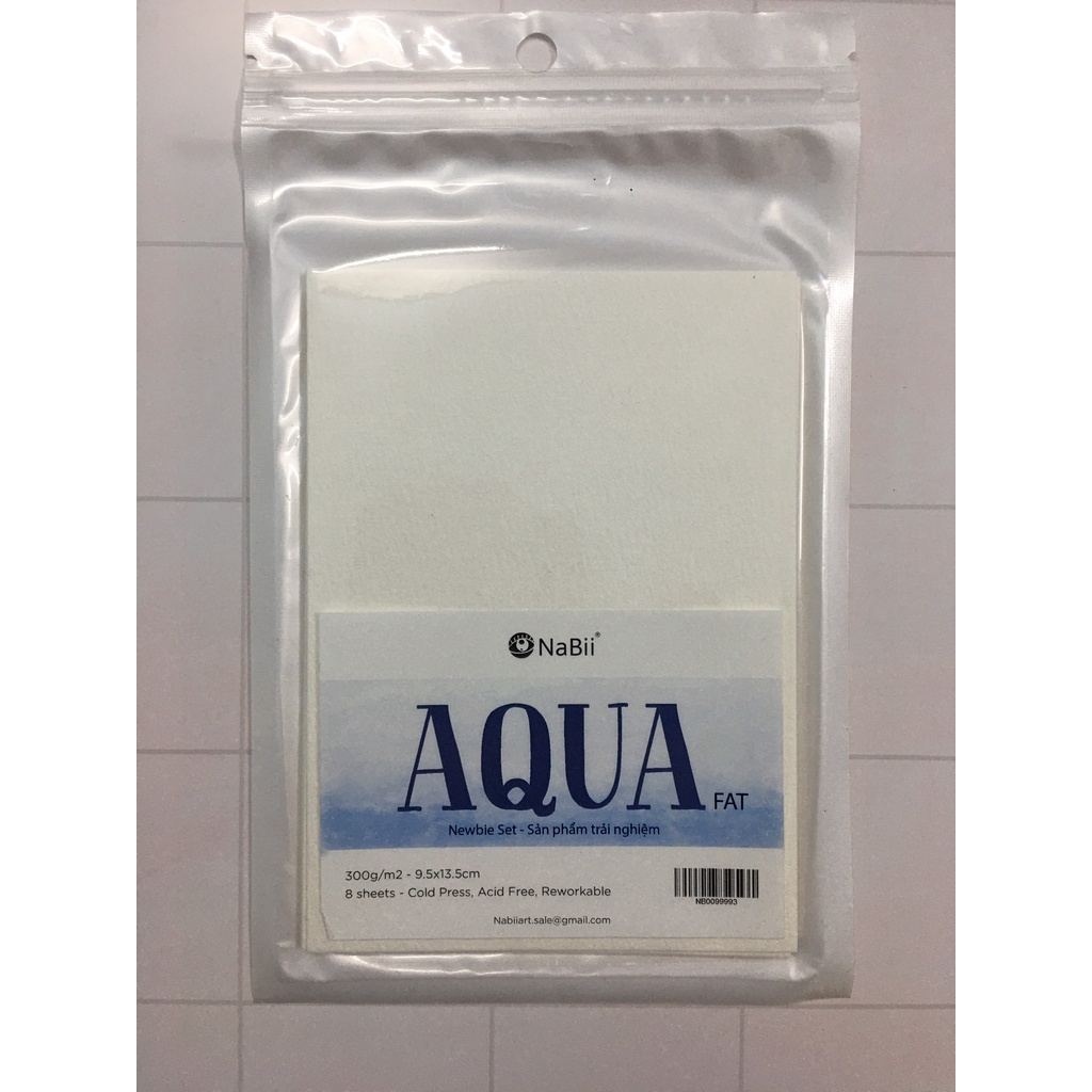 [HADI] Giấy vẽ màu nước NABII AQUA FAT 300GSM KHỔ A6 8sheets - newbie 2021 (Mã SP:NB-G-AquaFat8sA6)