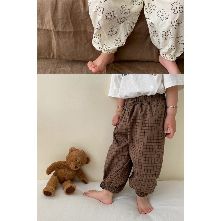 [Babycat] Hàng Có Sẵn Quần Dài Cotton Mỏng Màu Trơn Chống Muỗi Phong Cách Nhật Bản Hàn Quốc Thời Trang Mùa Hè Giản Dị Dành Cho Bé Trai Bé Gái