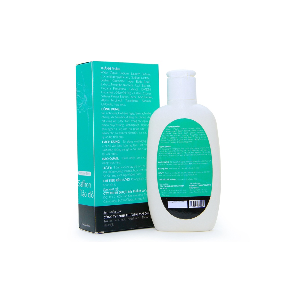 Dung Dịch Vệ Sinh Le'Orga - Saffron Gel Làm Sạch Thơm Tho Se Khít Hồng Hào 100ml