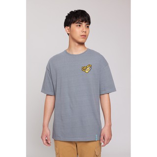 Áo Thun Nam BOO Dáng Basic 100%Cotton Màu Ghi Xám Thêu Logo Mực Và Bia