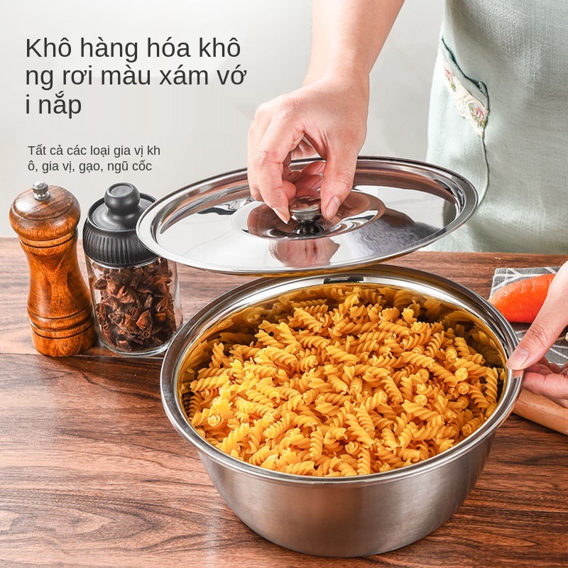 [có nắp] Chậu inox đúc sâu lòng dày rửa bát gia đình bếp và Dầu thực vật mặt vị