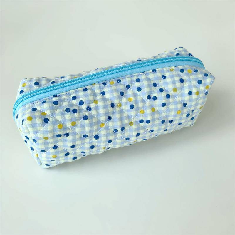 Túi Đựng Bút / Cọ Trang Điểm Bằng Vải Cotton Thêu Hoa / Gấu Sức Chứa Lớn Tiện Dụng Cho Học Sinh