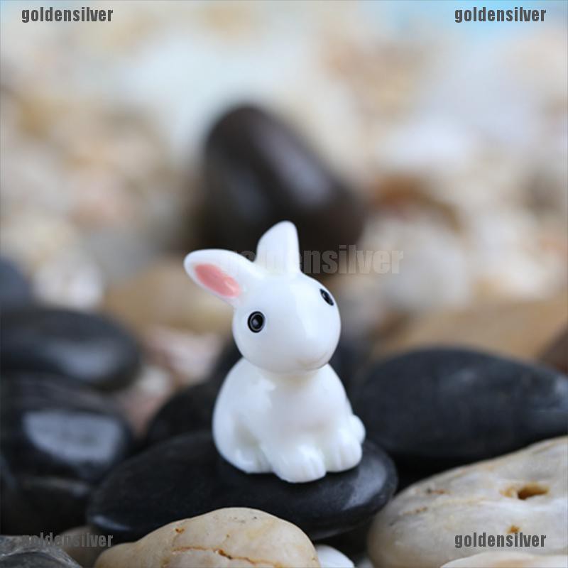 Set 2 Tượng Thỏ Mini Trang Trí Vườn Thu Nhỏ