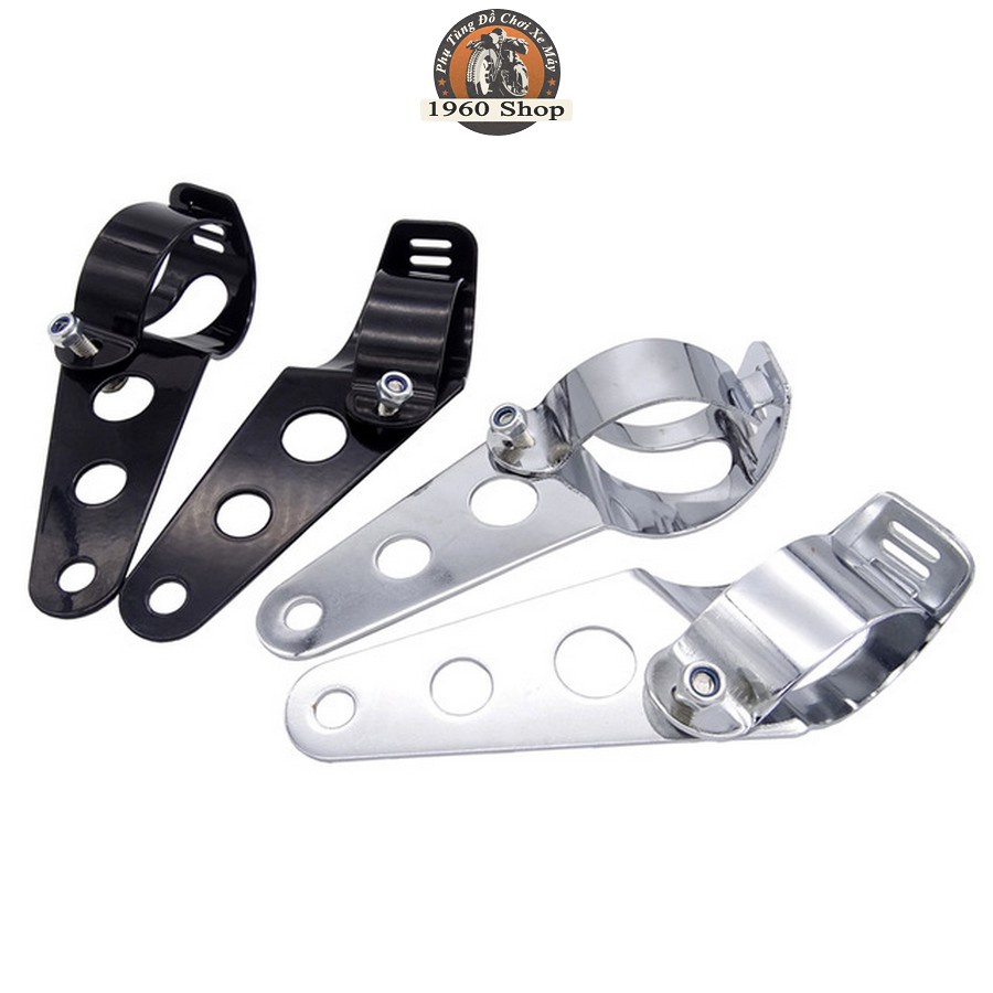 Bộ đèn pha led xe máy 4 bi siêu sáng🏍🛵bộ 2 pat gắn đèn pha 🏍🛵thép sơn tĩnh điện và xi inox dáng classic