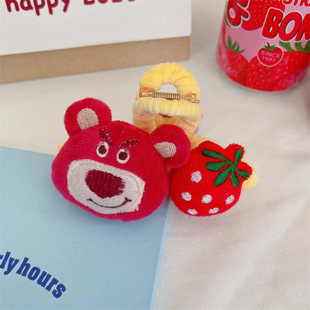 Kẹp Tóc Đính Nơ Vải Bông Họa Tiết Gấu / Dâu Tây / Hoa Hướng Dương Dễ Thương Dành Cho Bé Gái 2Lilife