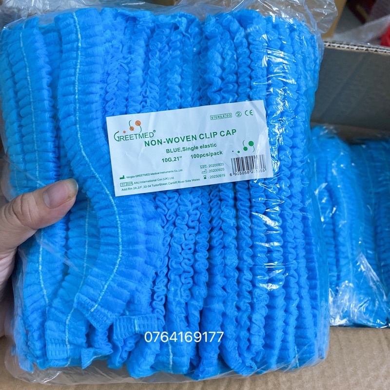 Bao tóc xếp/ Con sâu ( Bọc 100 cái), Nón con sâu, Nón giấy y tế