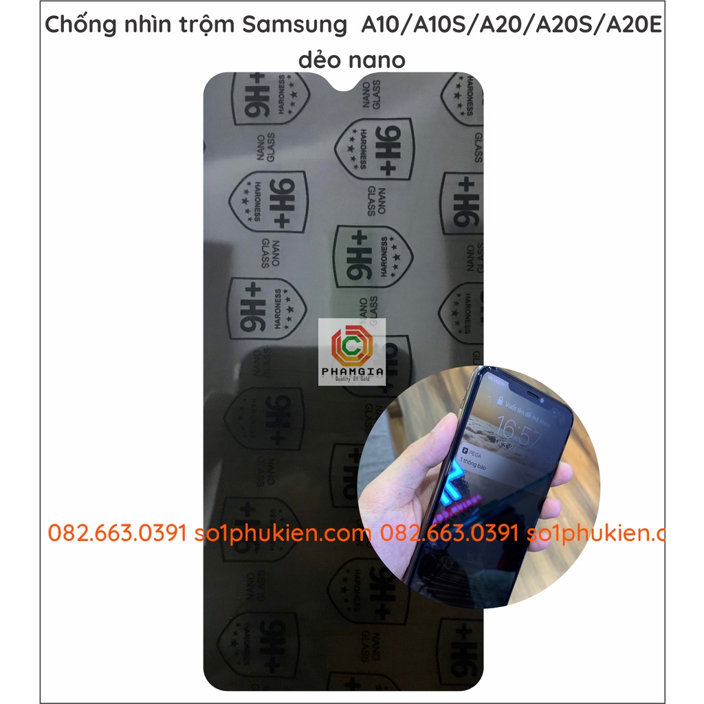 Dán cường lực chống nhìn trộm Samsung A10 / A10S / A20 / A20S / A20E dẻo nano