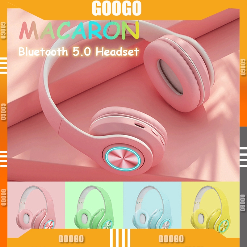 Tai nghe không dây Macaronc Colourful 5.0 Wireless Tai nghe Bluetooth HiFi Stereo Tai nghe không dây có micrô Tai nghe