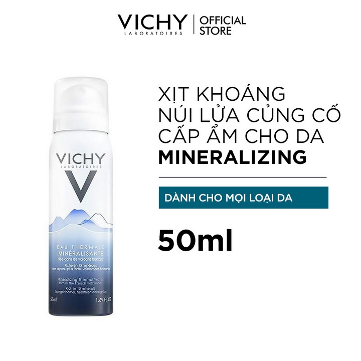 Nước xịt khoáng dưỡng da Vichy Mineralizing Thermal Water 50ml [Chính Hãng]