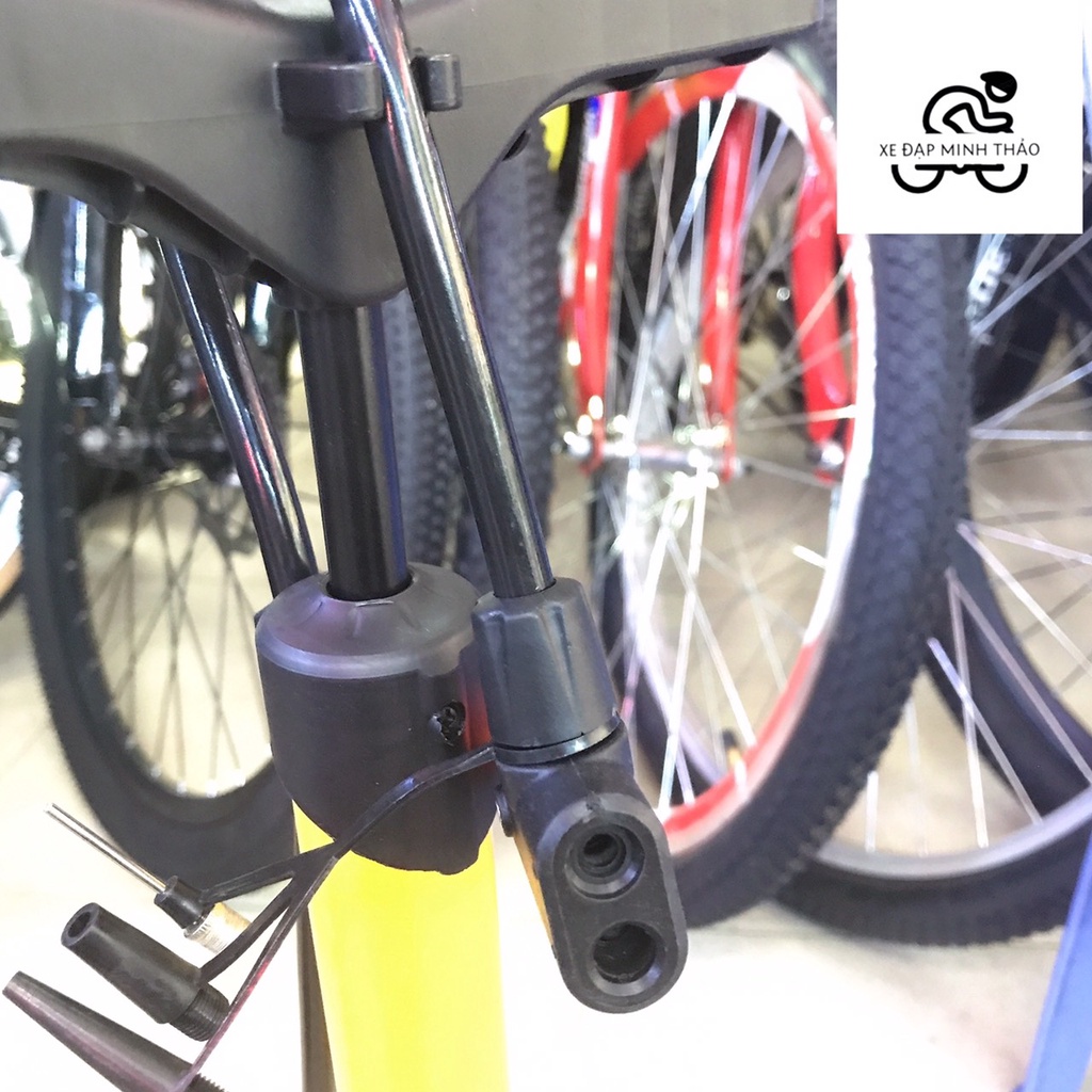 Bơm xe đạp STANLAYS có đồng hồ siêu nhẹ  có thể bơm xe máy