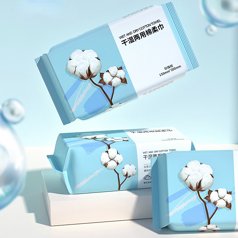 Bộ 100 Khăn Cotton Tẩy Trang Dùng Một Lần