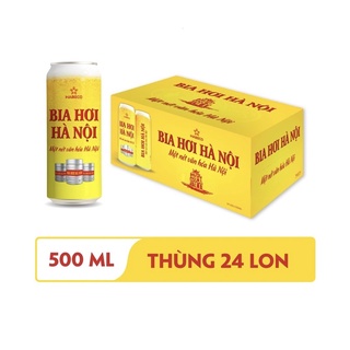 (HCM) Bia hơi Hà Nội lon 500ml x 24 lon Date mới nhất