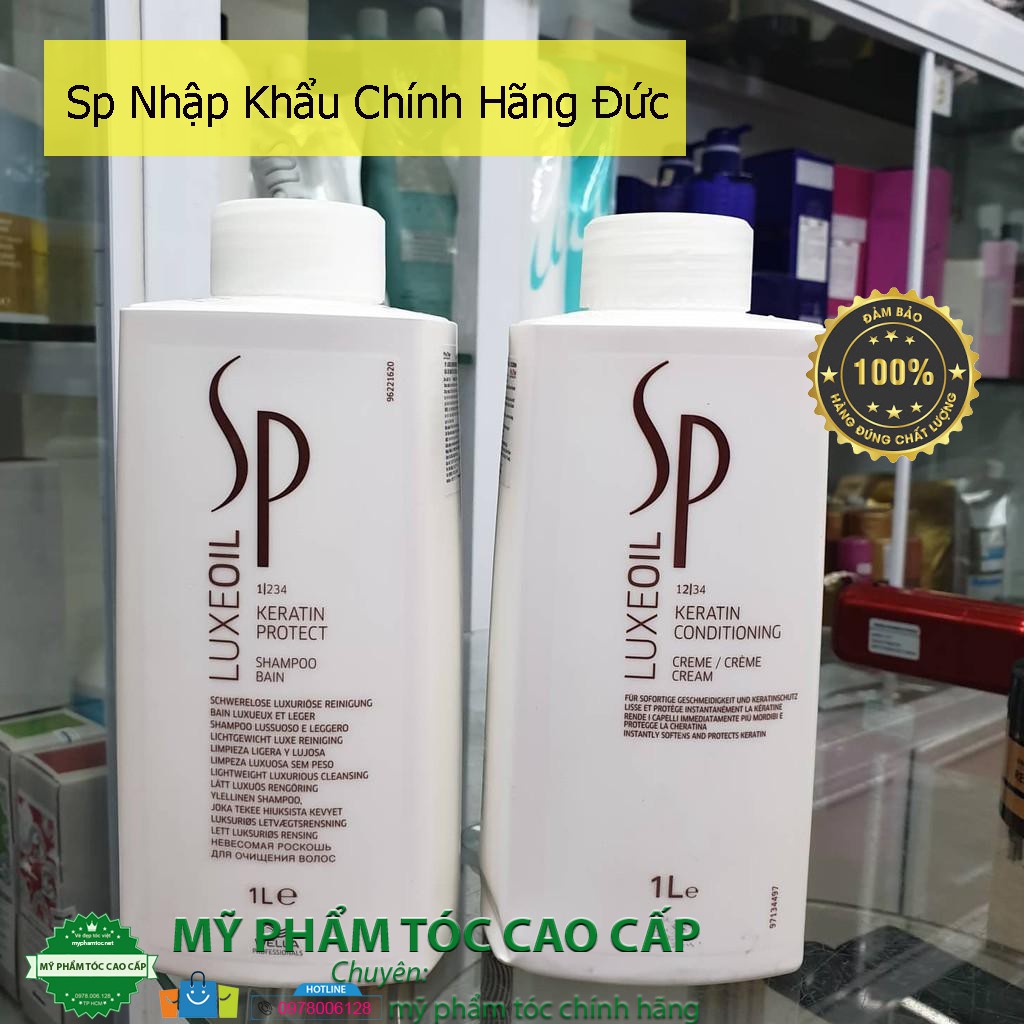 ✅ Hàng_Chính_Hãng_100%✅Dầu xả dưỡng tóc mềm mượt, chắc khỏe Wella Sp Luxeoil Keratin Protect Conditioner 1000ml