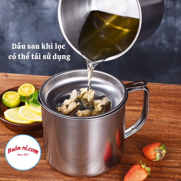 Bình Lọc Cặn Dầu Chiên Thừa Bằng INOX 304 Không Gỉ Cao Cấp - 00846