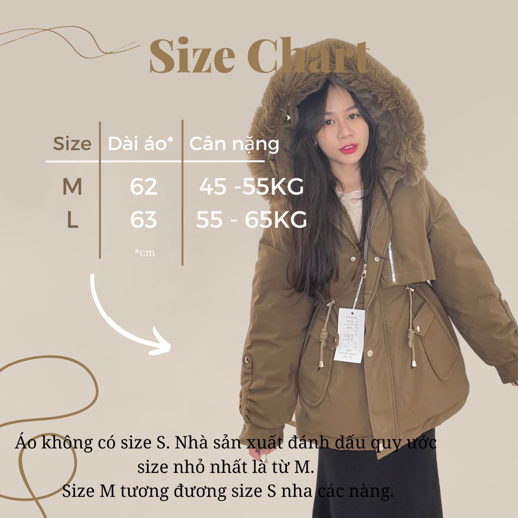 Áo khoác phao Parka lót lông dáng túi bầu, lót lông lên tận mũ 812 1772 imes shop