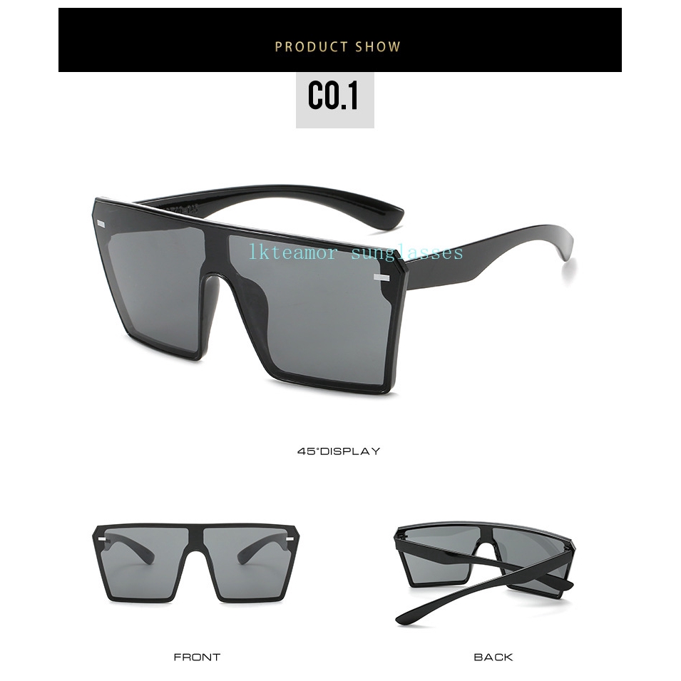 Kính Mát Gọng Vuông Oversized Thời Trang Cho Nam Nữ