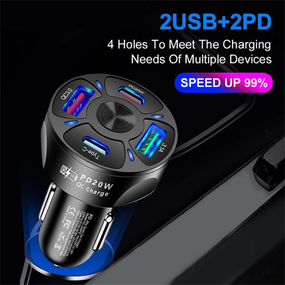 Cốc Sạc Nhanh QC3.0 USB + Type-C I7R1 Cho Xe Hơi