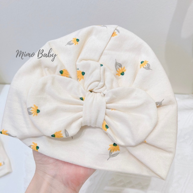 Mũ nón turban họa tiết hoa vàng dễ thương cho bé MTB90 Mimo Baby