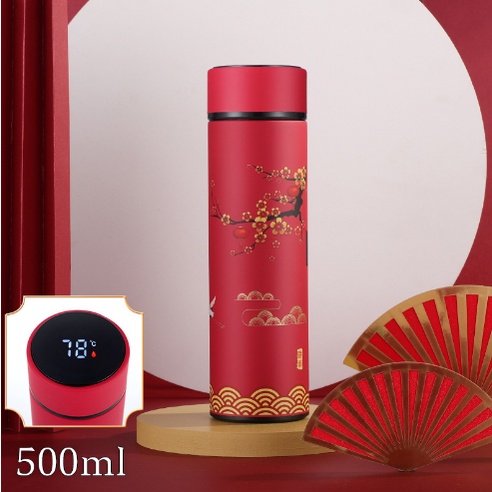 Bình giữ nhiệt thông minh iMeBoBo 2022,hiển thị nhiệt độ dung tích 500ml thép không gỉ 304 phong cách cổ trang, cảm ứng