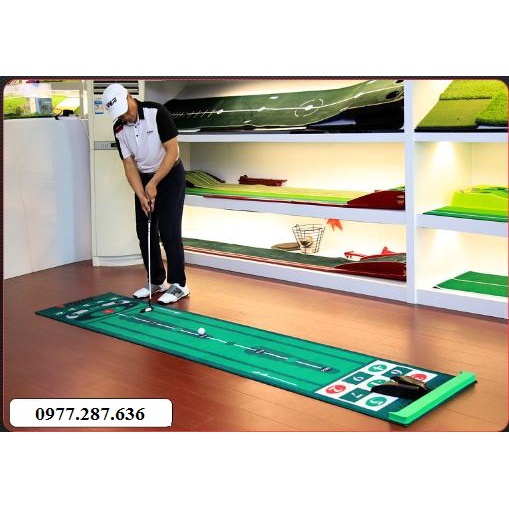 Thảm golf tập Putting Mat PGM trong nhà ngoài trời di động chất liệu thảm nhung mềm mịn bền đẹp cao cấp TT006