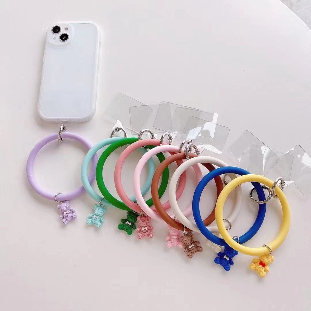 Tiptop Dây Đeo Điện Thoại Bằng Silicon Tròn Màu Dạ Quang Phù Hợp Với Mọi Loại Điện Thoại/Móc Khóa/Móc Khóa Màu Hồng/Tím/Vàng/Hồng