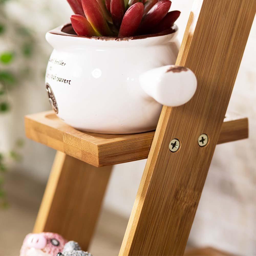 1 Giá Đỡ Chậu Hoa / Cây Cảnh 3 Tầng Bằng Gỗ Dùng Trang Trí