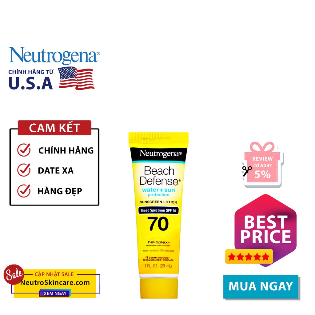 Kem chống nắng Neutrogena Beach Defense SPF 70 mini