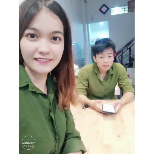 Set Sơ Mi Váy FIGTREE Màu Xanh Olive Siêu Cute Cho Các Cặp Tình Nhân