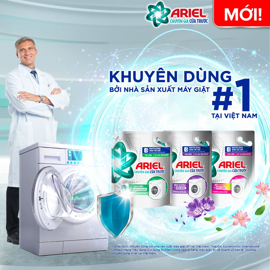 [HC GIFT] Nước Giặt ARIEL Matic Chuyên Gia Cửa Trên Túi 330G (giao ngẫu nhiên)