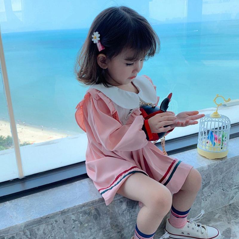Đầm Công Chúa Tay Phồng Kiểu Hàn Quốc Dễ Thương Cho Bé Gái