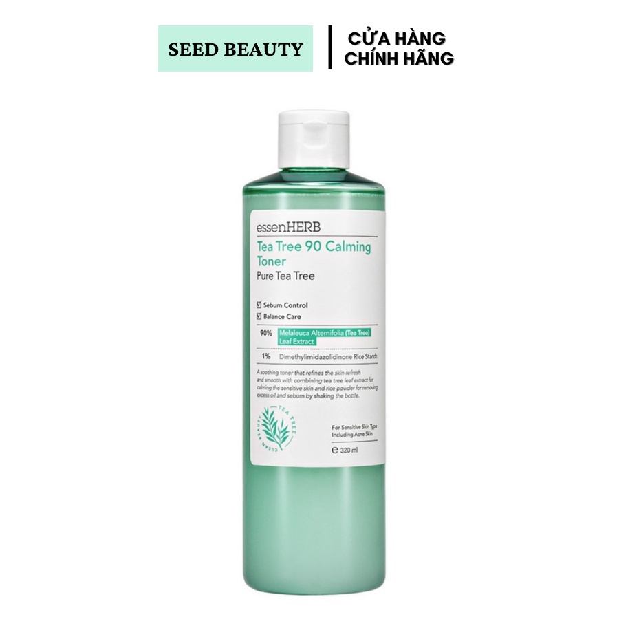 Toner Làm Dịu Da Mụn Chiết Xuất Tràm Trà ESSENHERB Tea Tree 320ml - Seedbeauty