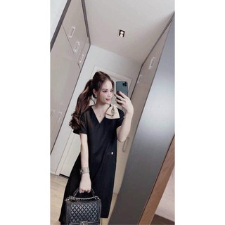 Váy Bầu Đầm Bầu Cổ Tim Gắn Nơ Nữ Tính Xinh Đẹp 👗 *