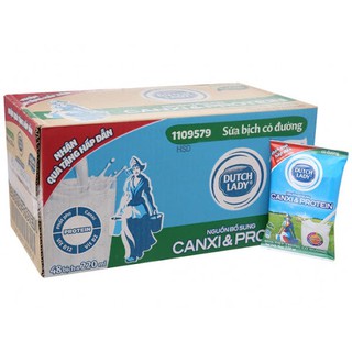 Thùng 48 bịch sữa tươi cô gái hà lan 220ml - có đường