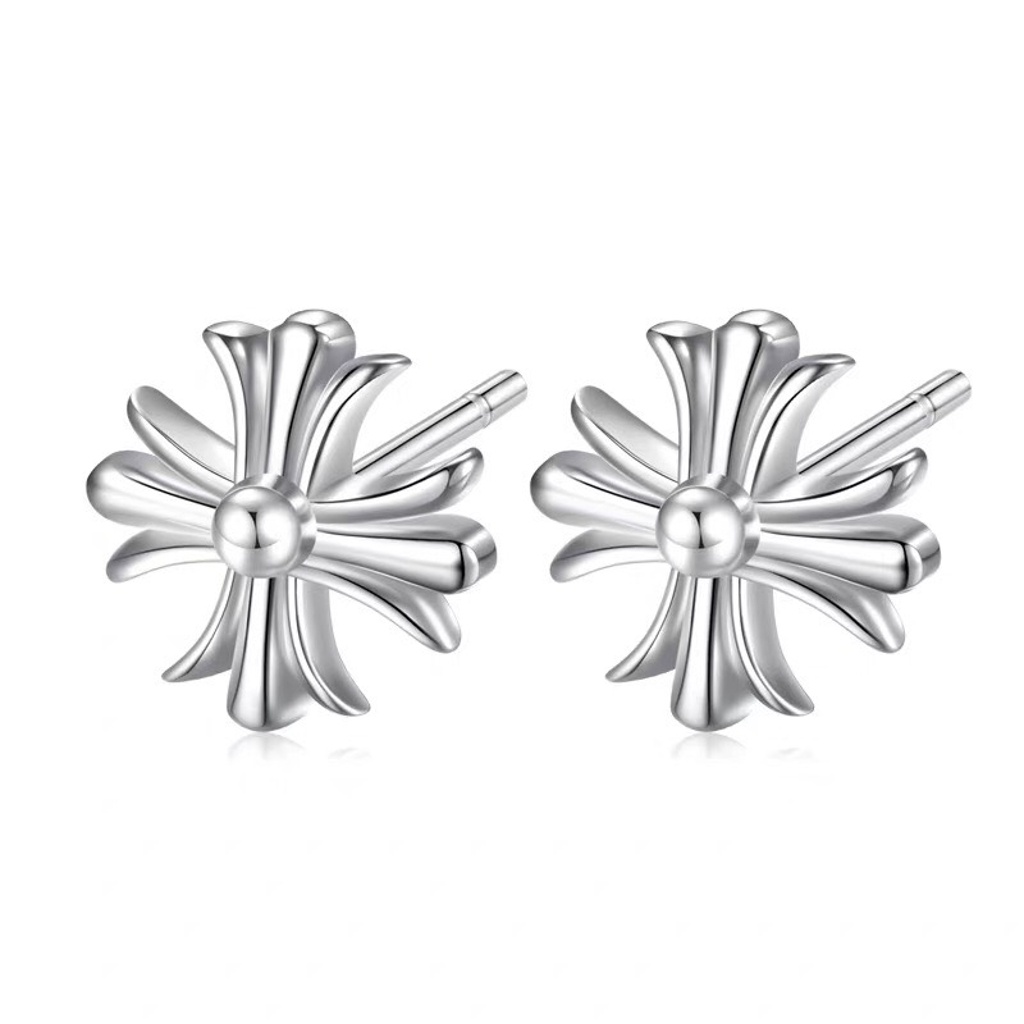 Bông tai, Khuyên tai nam nữ đinh tán mặt thánh giá phong cánh Crow Core cổ điển, Cá tính, Unisex, 1 chiếc ES811
