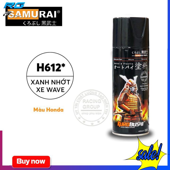 Sơn Xịt Samurai H612 Màu Xanh Nhớt Wave Honda - Sơn Chính Hãng